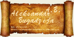 Aleksandar Bugadžija vizit kartica